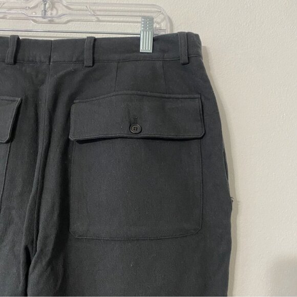 John Varvatos Made in Italy 100% Wool Pants Flap Back Pockets Off Black Size 50 - Picture 6 of 9